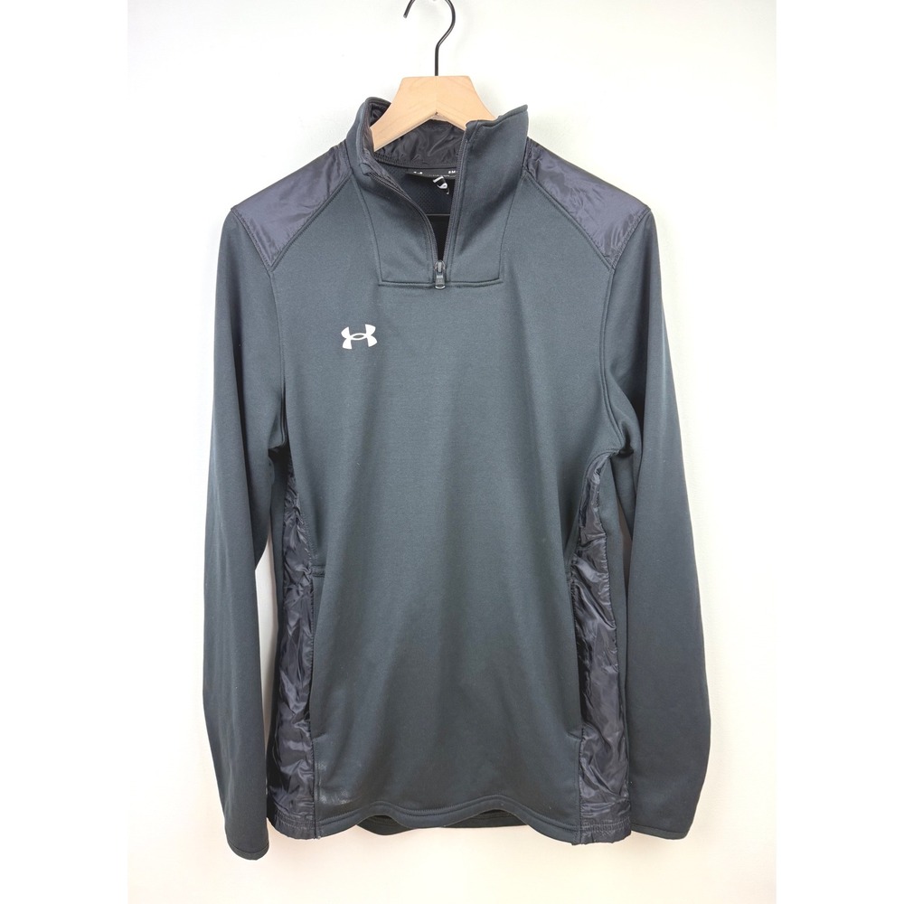Under Armour Pullover Jacket Mens Small Quarter Zip‎ Black Athletic Training